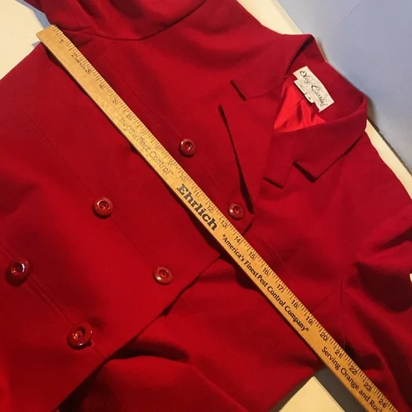 Oleg Cassini Vintage Wool Classic Red Blazer - Picture 7 of 7